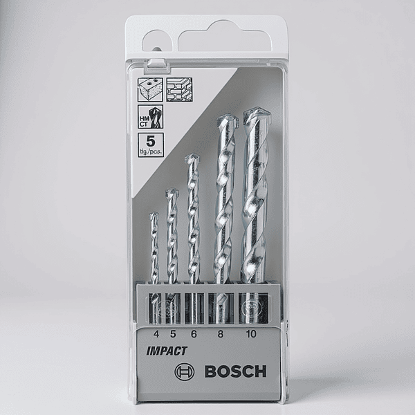 Bosch Masonry Drill Bit Set (5-Pieces set), Alloy Steel, Straight