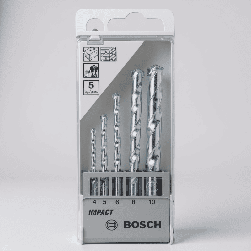 Bosch Masonry Drill Bit Set (5-Pieces set), Alloy Steel, Straight