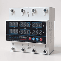 Automatic Over/Under Voltage and Over Load Protection (Adjustable Setting) with Auto Re-Connect 63A (4 pole)