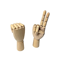 Small Wooden Left Hand Manikin 18cm (7"")
