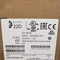 22DD1P4N104 Allen-Bradley PowerFlex 40P AC Drive 0.4kW 0.5HP 480V