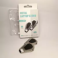 Aluminium Mini Laptop Riser Stand, Zinc Alloy, Silver, 15 Degree Inclination, Portable with Rubber Non-Slip Pads, Modern Style, Universal Compatibility