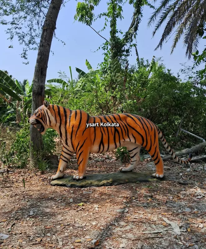 Handmade Fiberglass Tiger Figurine