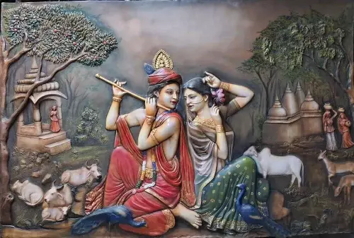 handcrafted radha krishna wall panel YS Art Kolkata