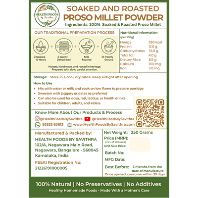 Soaked & Roasted Proso Millet Powder (250 g)