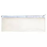 Janrax 13x5"" White Zip Clear Exam Pencil Case