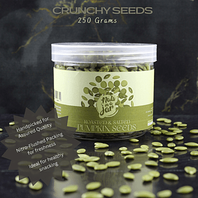 Nuts in a Jar Crunchy Salted Pumpkin Seeds 250 Grams Nuts in a Jar Crunchy Salted Pumpkin Seeds 250 Grams