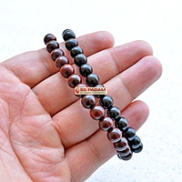 Ebony Wood & Red Sandalwood Punjabi Simrana – Spiritual Bracelet Set (1 Black & 1 Red)