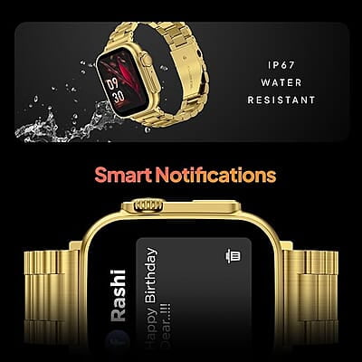 23 07 04 01 - Smart Watch PunnkFunnk DZ09 Square Smart Watch (Calling, Gold)
