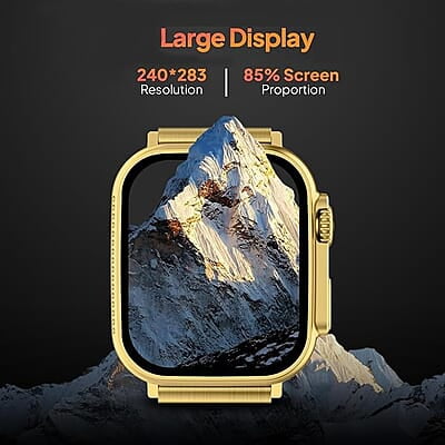 23 07 04 01 - Smart Watch PunnkFunnk DZ09 Square Smart Watch (Calling, Gold)