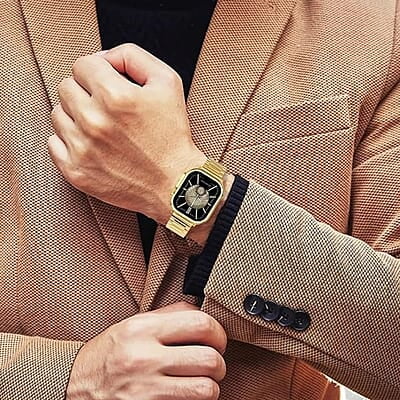 23 07 04 01 - Smart Watch PunnkFunnk DZ09 Square Smart Watch (Calling, Gold)