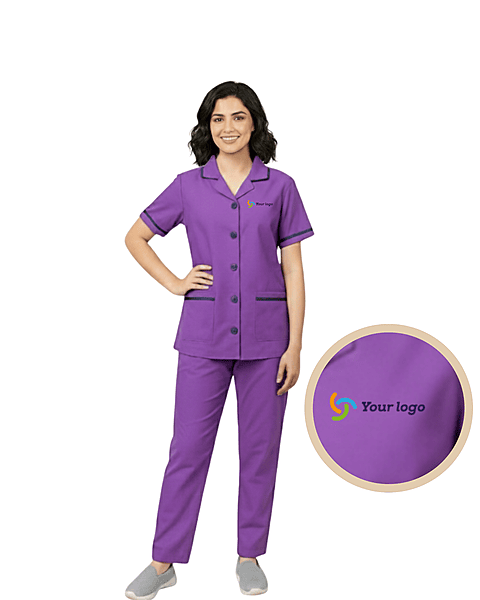 Regular Fit L-Collar Nurse Uniform Top & Pant