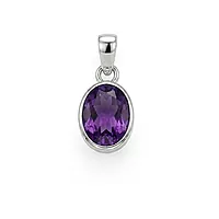 Sterling Silver Amethyst Gemstone Purple Pendant