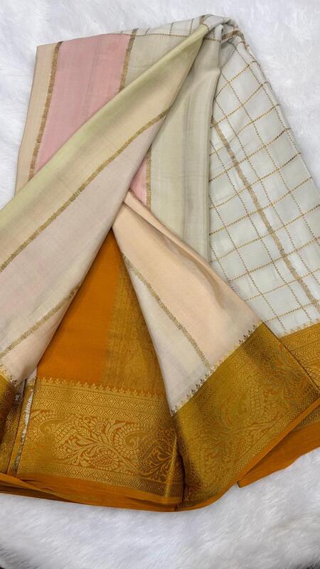 Pure Mysore silk with 3D Pattern saree