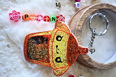 PURIN KAWAII CUP SHAKER KEYCHAIN PURIN KAWAII CUP SHAKER KEYCHAIN