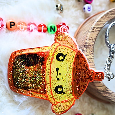 PURIN KAWAII CUP SHAKER KEYCHAIN