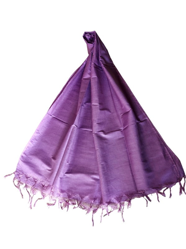 Purple Cotton Silk Solid Dupatta
