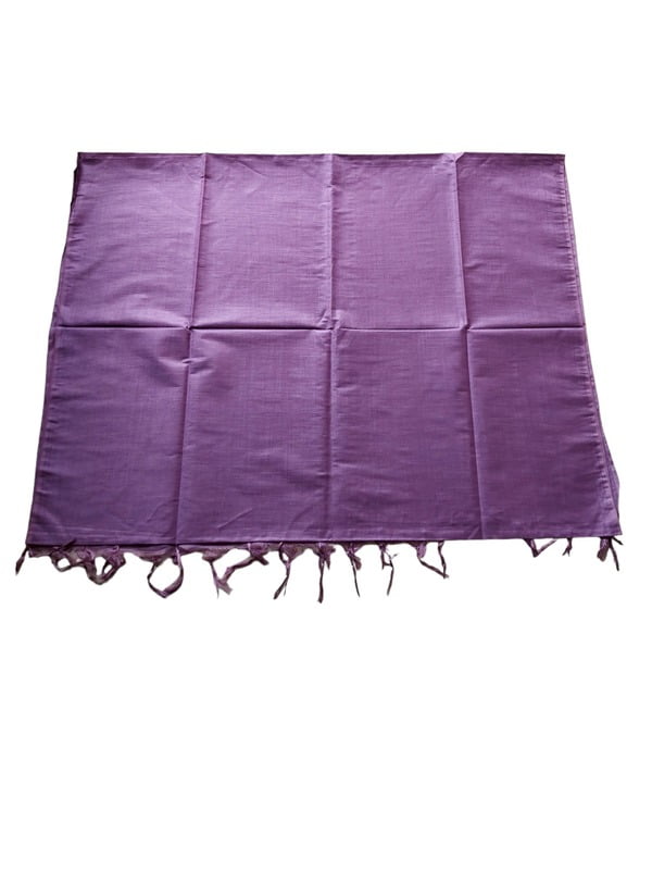 Purple Cotton Silk Solid Dupatta
