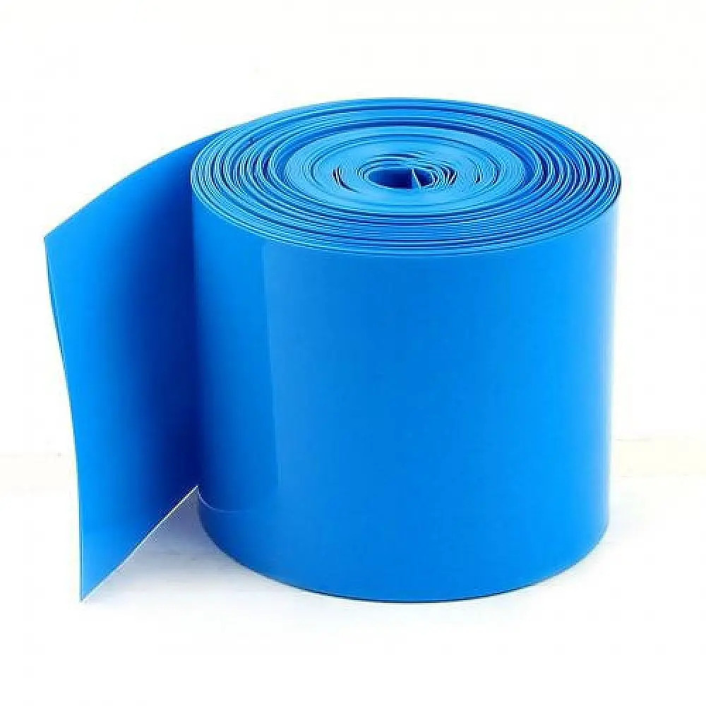 PVC Heat Shrink Sleeve Tubing Flat Width 61mm for Big Battery Pack Power (Blue)