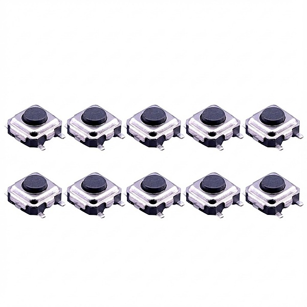4 Pin Round Button SPST Straight Tactile Switch SMD-TS3315A (pack of 10) 4 Pin Round Button SPST Straight Tactile Switch SMD-TS3315A (pack of 10)