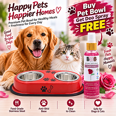 Two-in-One Stainless Steel Pet Bowls –500ml Two-in-One Stainless Steel Pet Bowls –500ml