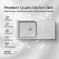 Quartz Pro Drain Board Sink (River Stone)