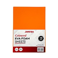 Pack of 10 A4 Orange Coloured EVA Foam Sheets
