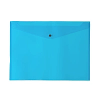 Pack of 12 Janrax A3 Blue Document Wallets - Button Stud Folder