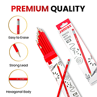 Pack of 12 Janrax HB Pencils with Erasers