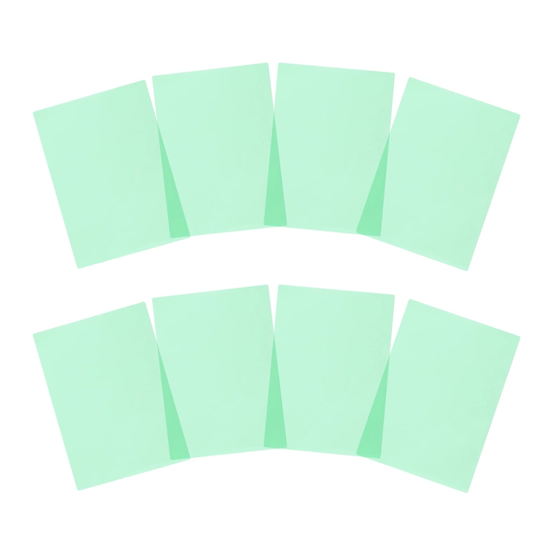 Pack of 8 A4 Plain Green Dyslexia Overlay Reading Sheets â€“ PET Material, Rounded Corners