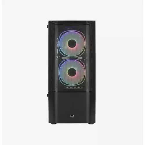 AeroCool Quantum Mesh RGB ATX Mid Tower Case – Tempered Glass | 1 RGB Fan | Black