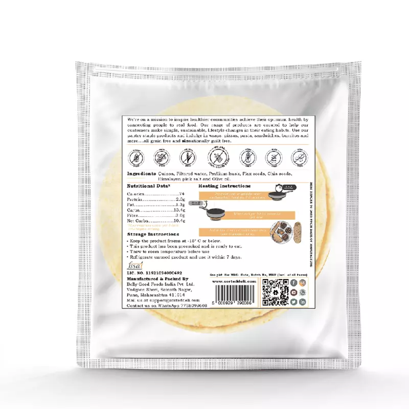 Quinoa Roti (Pack Of 5) | 10.4 Gms Net Carbs