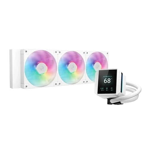 Deepcool Mystique 360 ARGB CPU Liquid Cooler – 360mm AIO | LCD Display | White