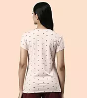 Enamor Short Sleeve Crew Neck Regular Length Pull On Basic Crew T-Shirt For Women - Slim Fit, Soft and Breathable Stretch Cotton - E247