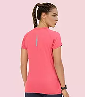 Enamor Short Sleeve Scoop Neck Regular Length Slim Active T-Shirt For Women - Slim Fit, Quick Dry, Antimicrobial - E089