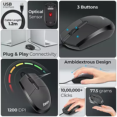 MOUSE WIRED FOXIN GLIDE