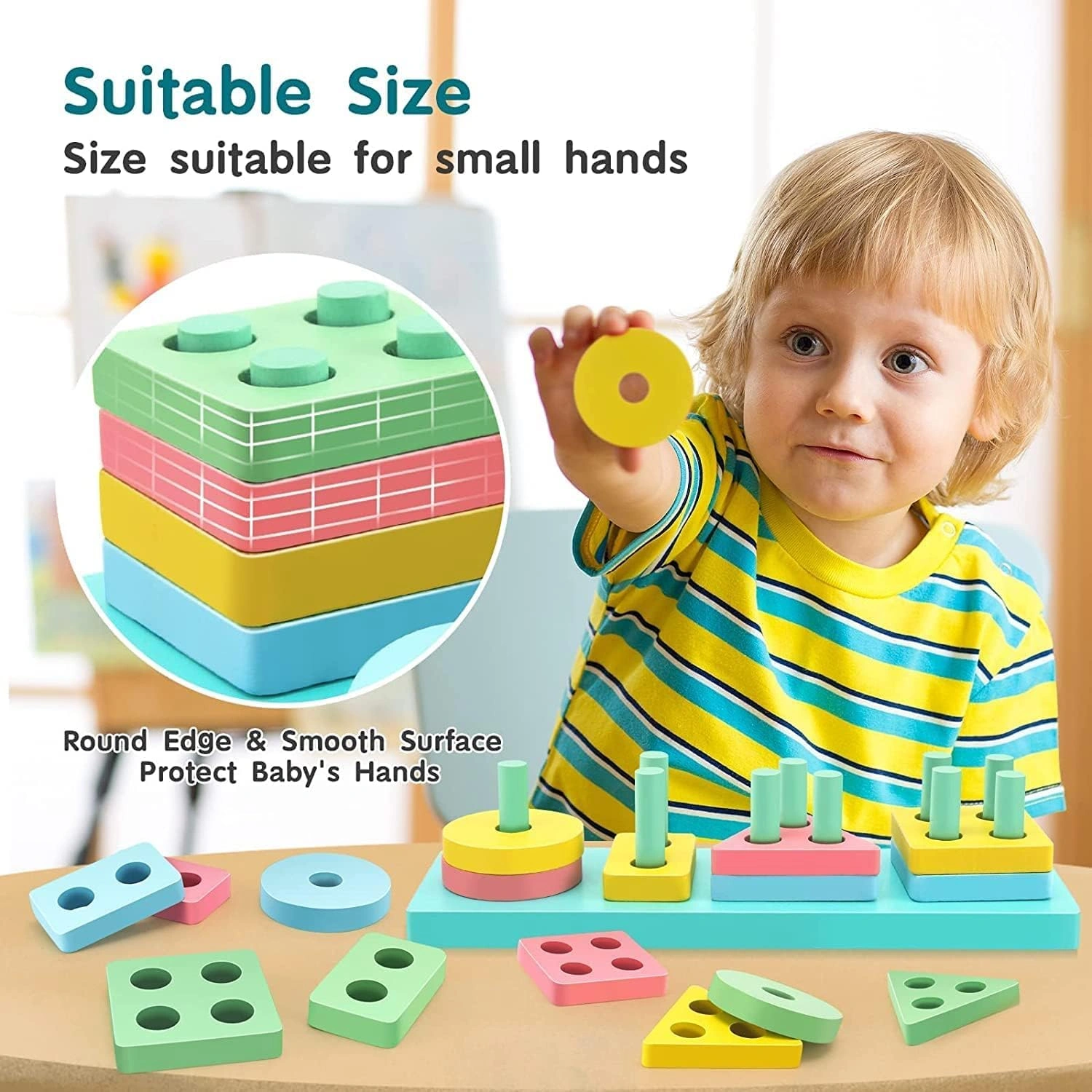 Wooden Shapes Puzzle – Montessori Educational Toy