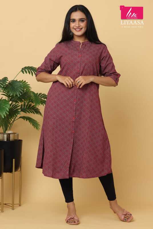 Merun printed aline kurtha (Pack Of all sizes)