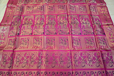 2000 buta rani pink pure katan silk swarnachari
