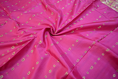 2000 buta rani pink pure katan silk swarnachari
