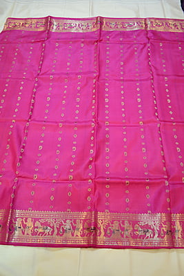 2000 buta rani pink pure katan silk swarnachari