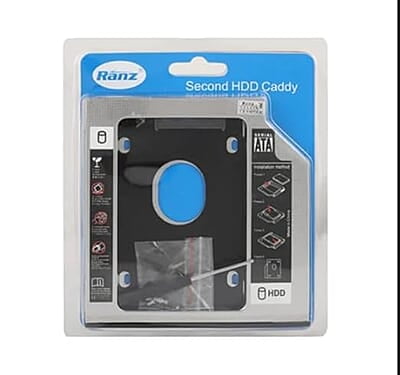 Ranz Caddy 12.7 MM Aluminium Hard Drive Enclosure (Blue, 12.5 Inch)