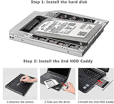 Ranz Caddy 12.7 MM Aluminium Hard Drive Enclosure (Blue, 12.5 Inch)