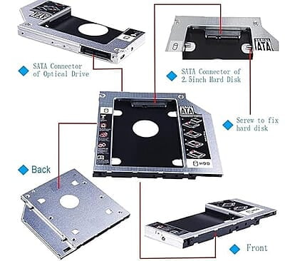 Ranz Caddy 12.7 MM Aluminium Hard Drive Enclosure (Blue, 12.5 Inch)