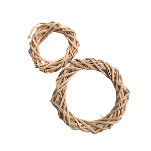 Natural rattan wreath for rustic home décor, handmade crafts, and floral arrangements