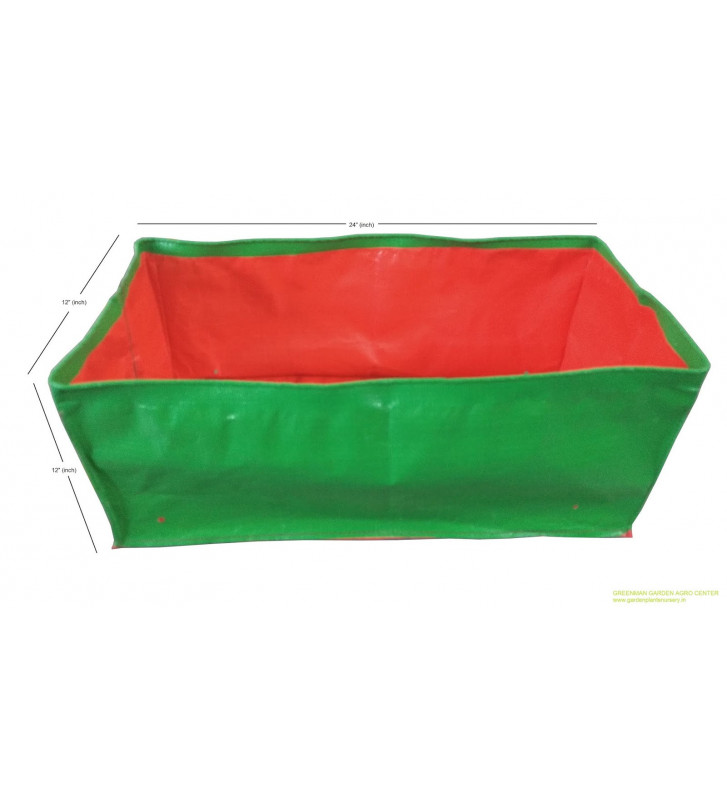 24 × 12 × 12 Inch Rectangular HDPE Grow Bag with UPVC Support – 260 GSM
