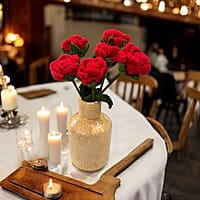 Crochet Small Red Rose (Bunch of 6)