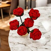 Crochet Small Red Rose (Bunch of 6)