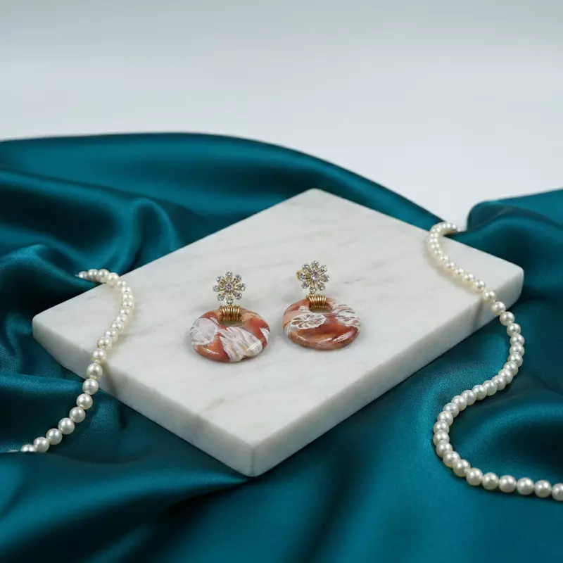 Petrified Rose Hoop earrings