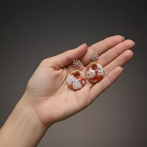 Petrified Rose Hoop earrings